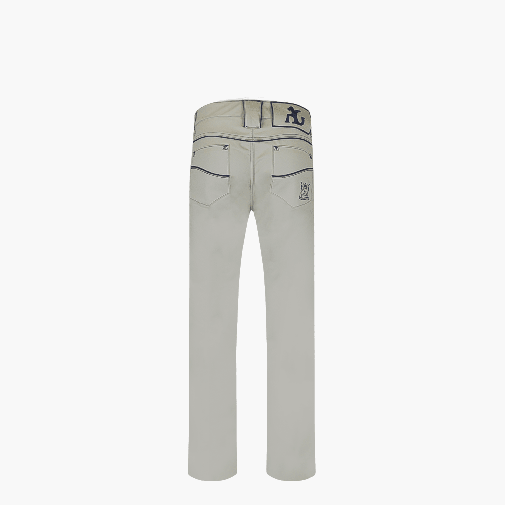 Beige Jeans with Hexagonal Logo - Angelo Galasso - Luxury Italian Menswear London