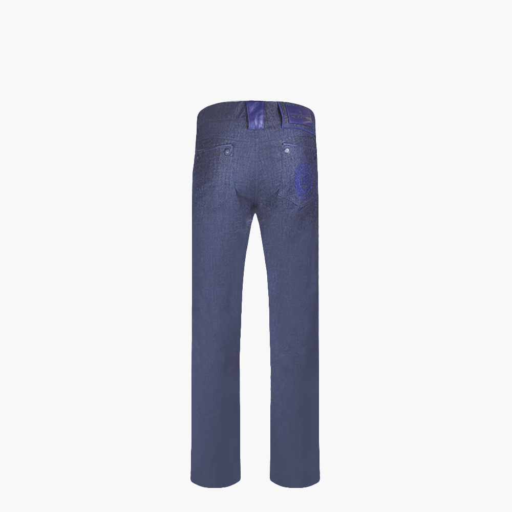 Blue Jeans with Araldica Crest and Leather Inserts – B11MR04001