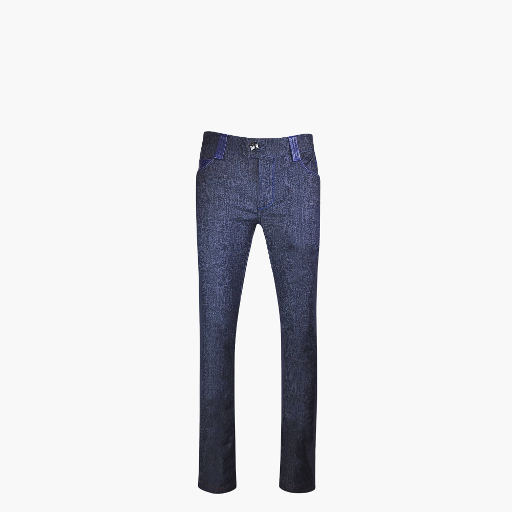 Blue Jeans with Araldica Crest and Leather Inserts – B11MR04001