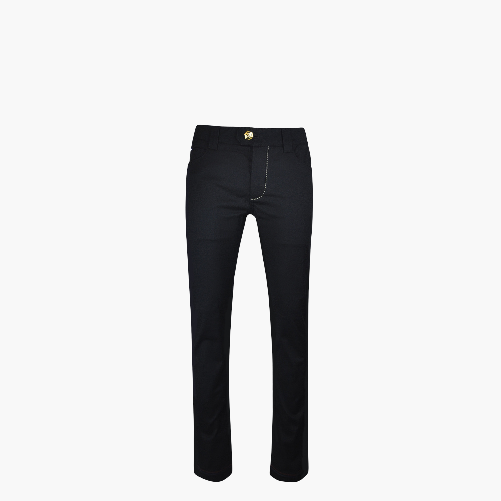 Black & Gold Cotton Jeans with Shield - B11MR04003