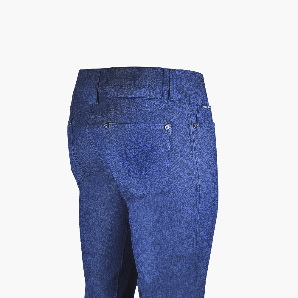 Blue Jeans with Araldica Crest - Angelo Galasso - Luxury Italian Menswear London