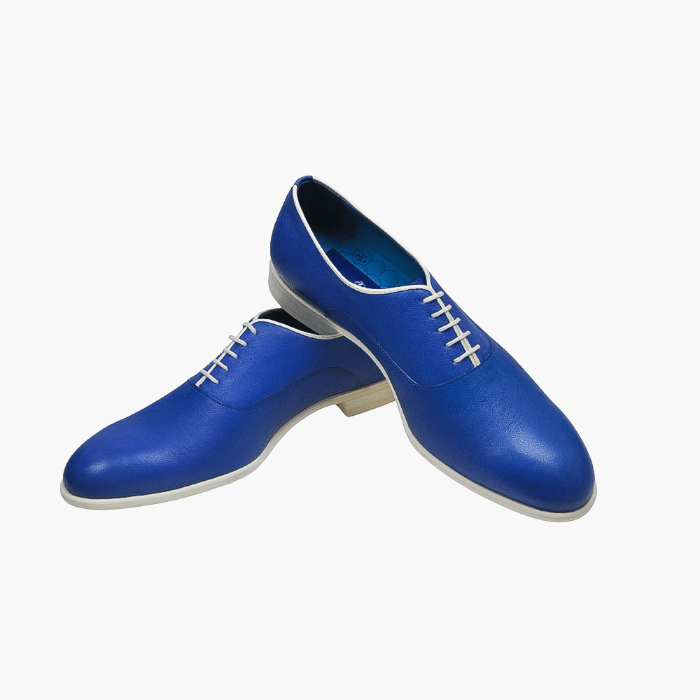 Blue Lace-up Oxford Shoes - Angelo Galasso - Luxury Italian Menswear London