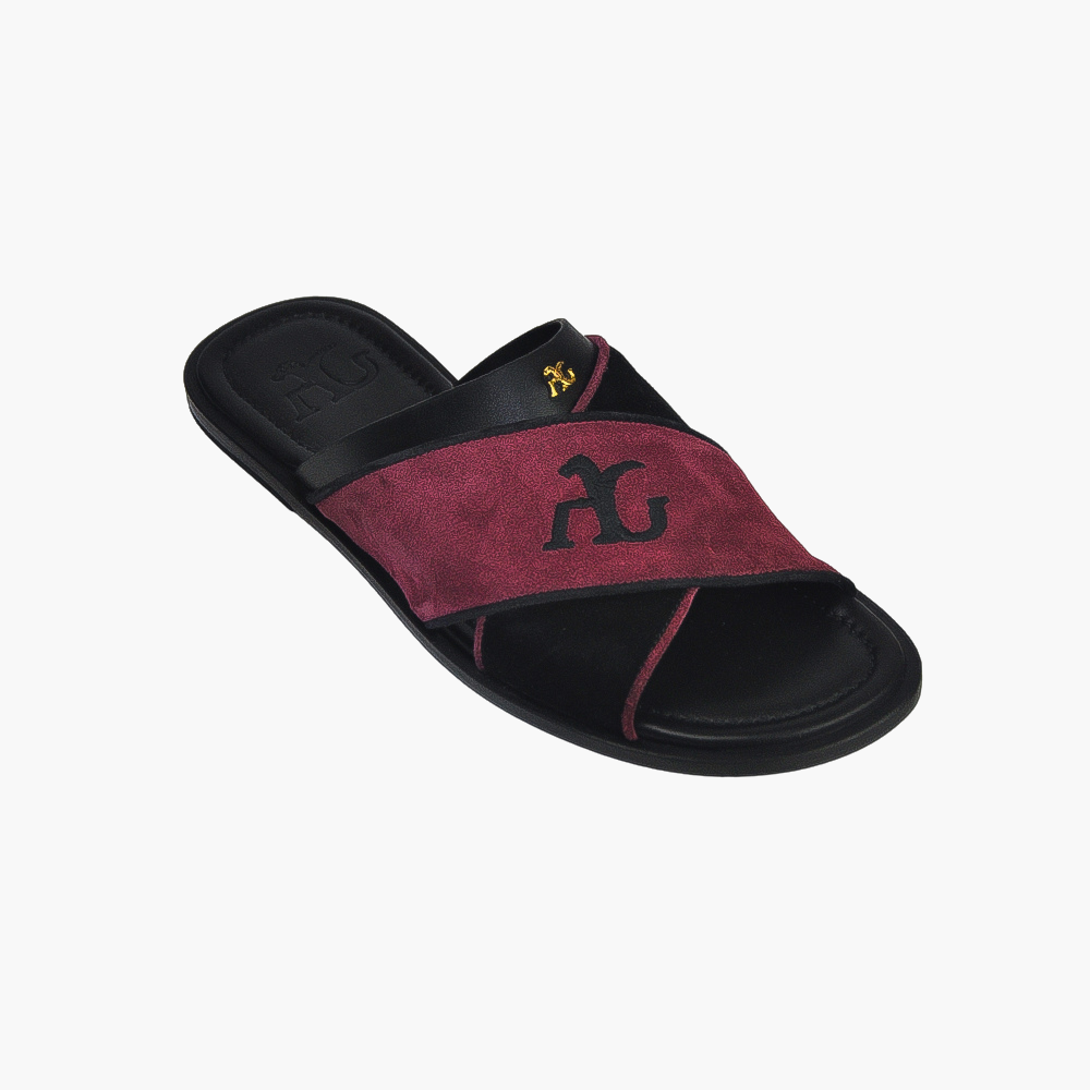 Black & Purple Cross Strap Sandal - AG21SSVAN04
