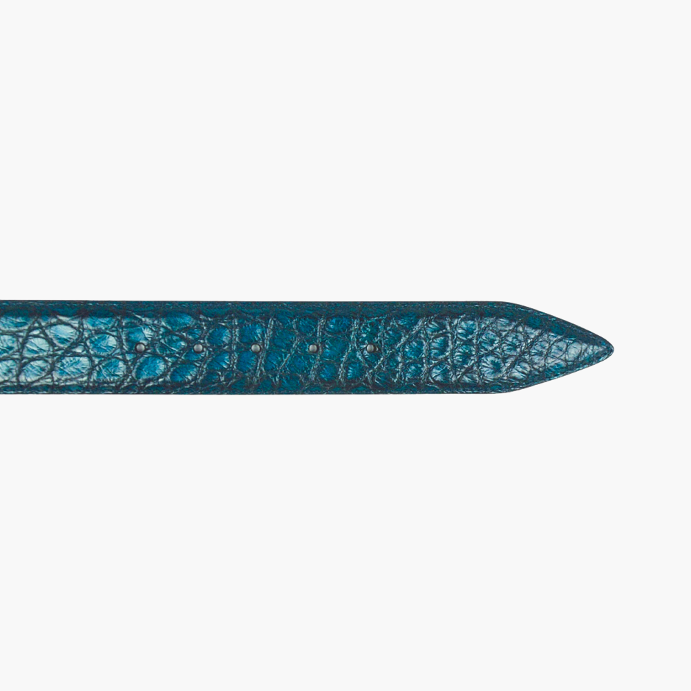 Turquoise Crocodile Belt with AG Buckle ANGELO GALASSO