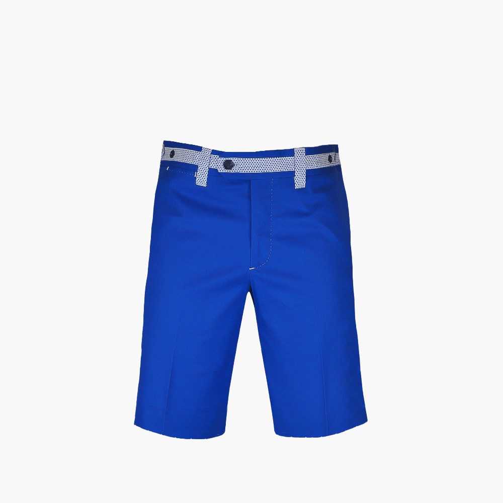 Light Blue Hexagonal Bermuda - Angelo Galasso - Luxury Italian Menswear London