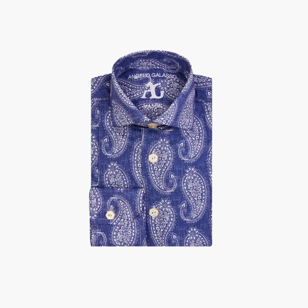Angelo Galasso Cotton Paisley Mason Shirt - Angelo Galasso - Luxury Italian Menswear London