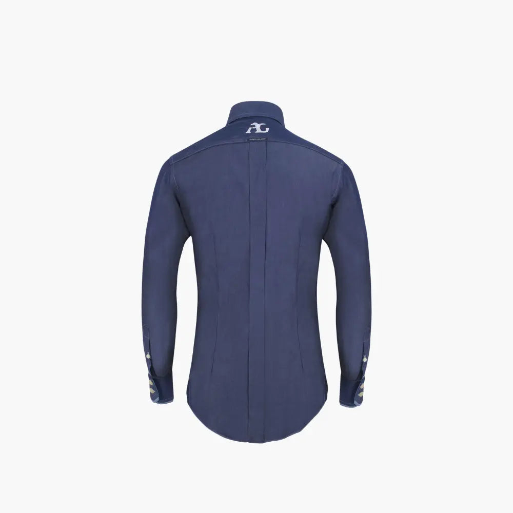 Double Blue Denim Caputi Shirt - Angelo Galasso - Luxury Italian Menswear London