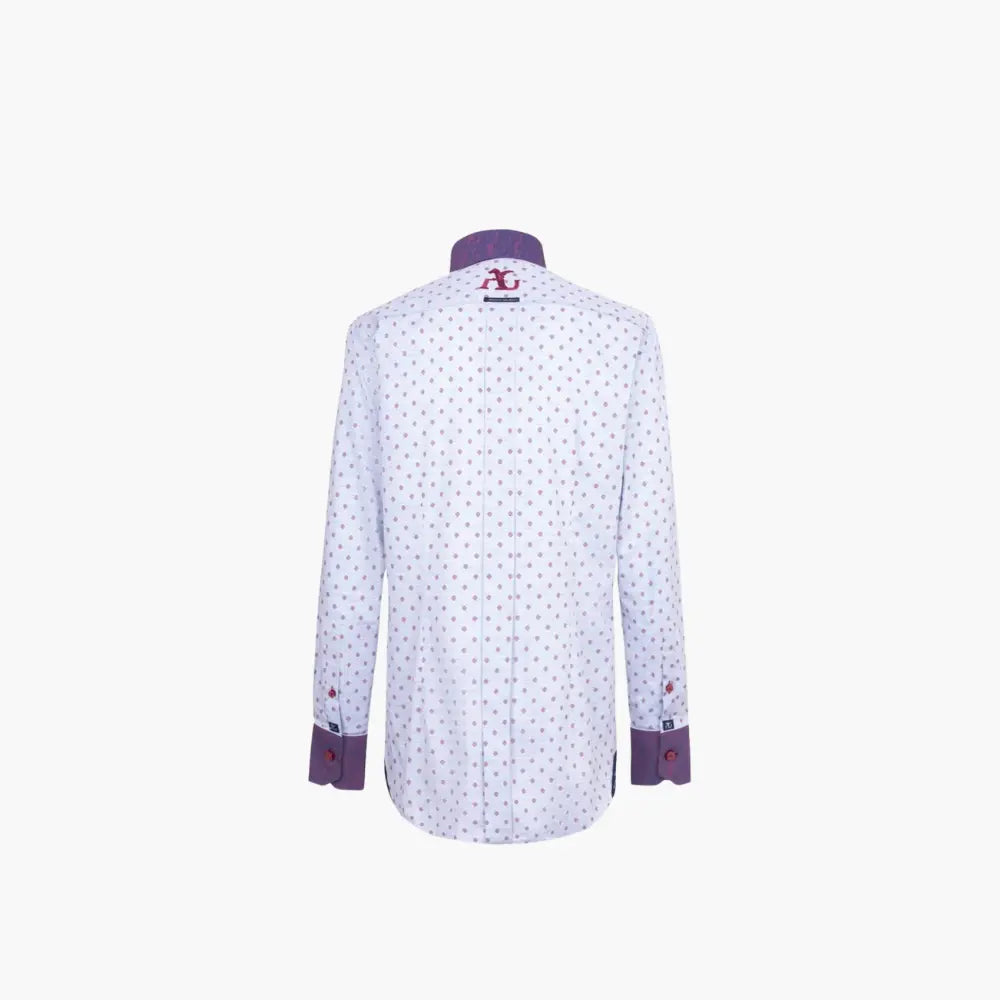 Burgundy Four Leaf Clover Mason Shirt - Angelo Galasso - Luxury Italian Menswear London