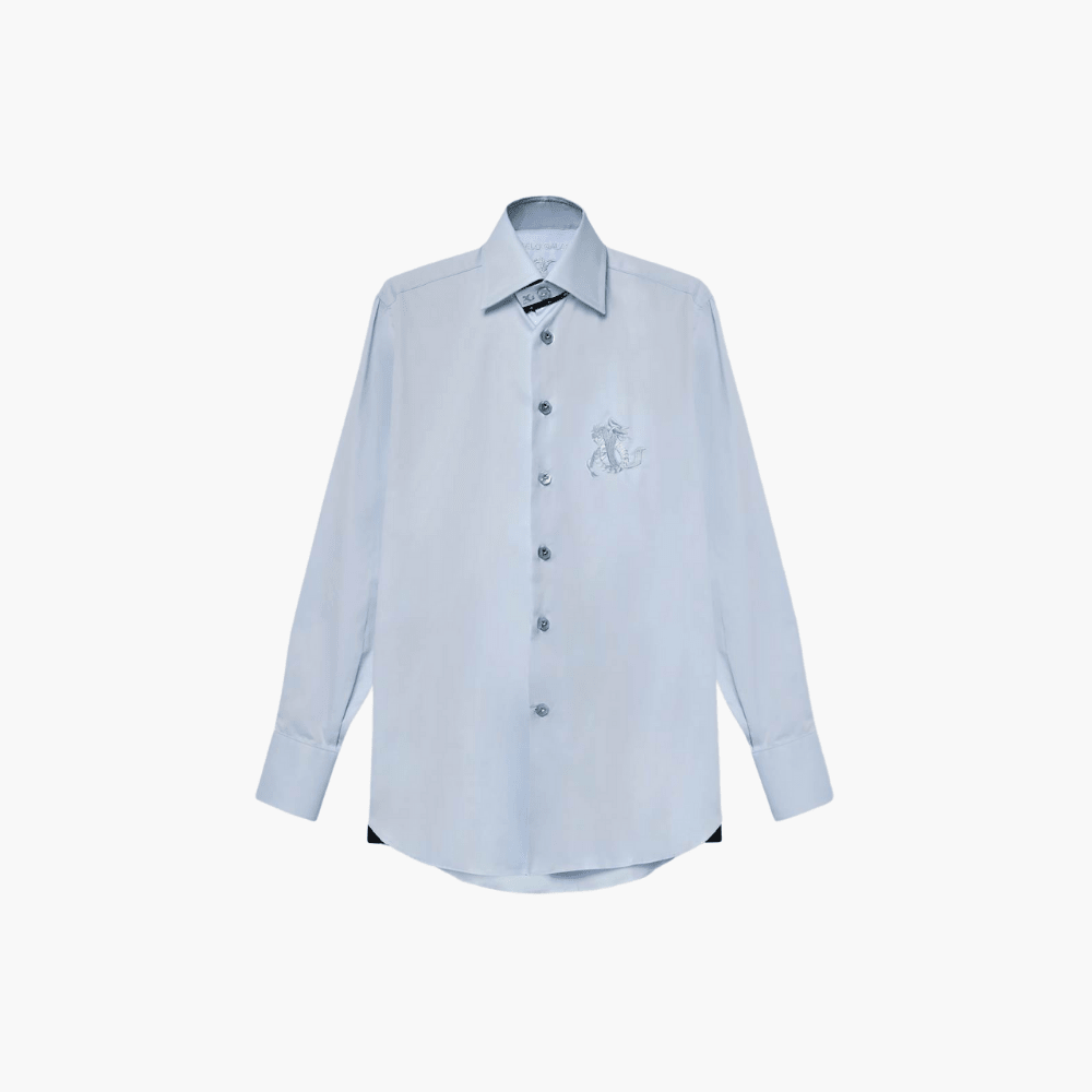 Light Blue Mason Dragoon Logo Shirt - Angelo Galasso - Luxury Italian Menswear London