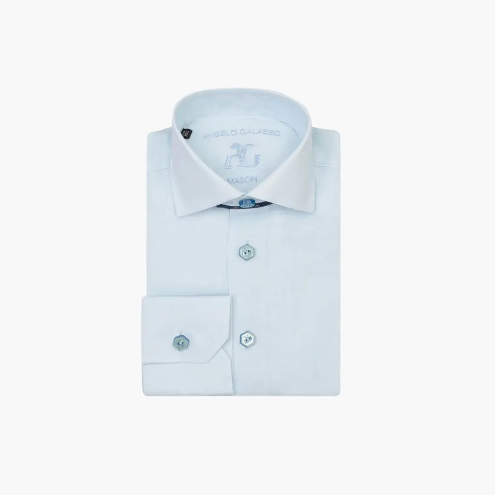AG Light Blue Mason Linen Shirt - Angelo Galasso - Luxury Italian Menswear London
