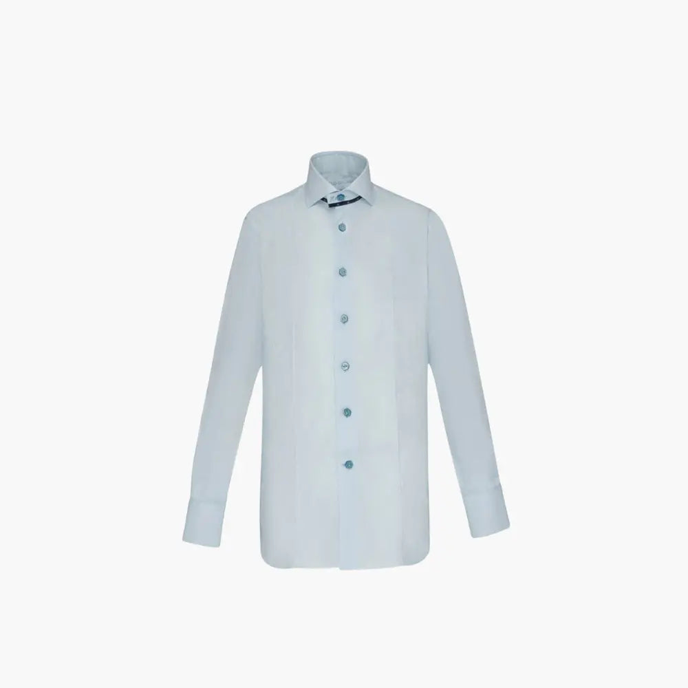 AG Light Blue Mason Linen Shirt - Angelo Galasso - Luxury Italian Menswear London