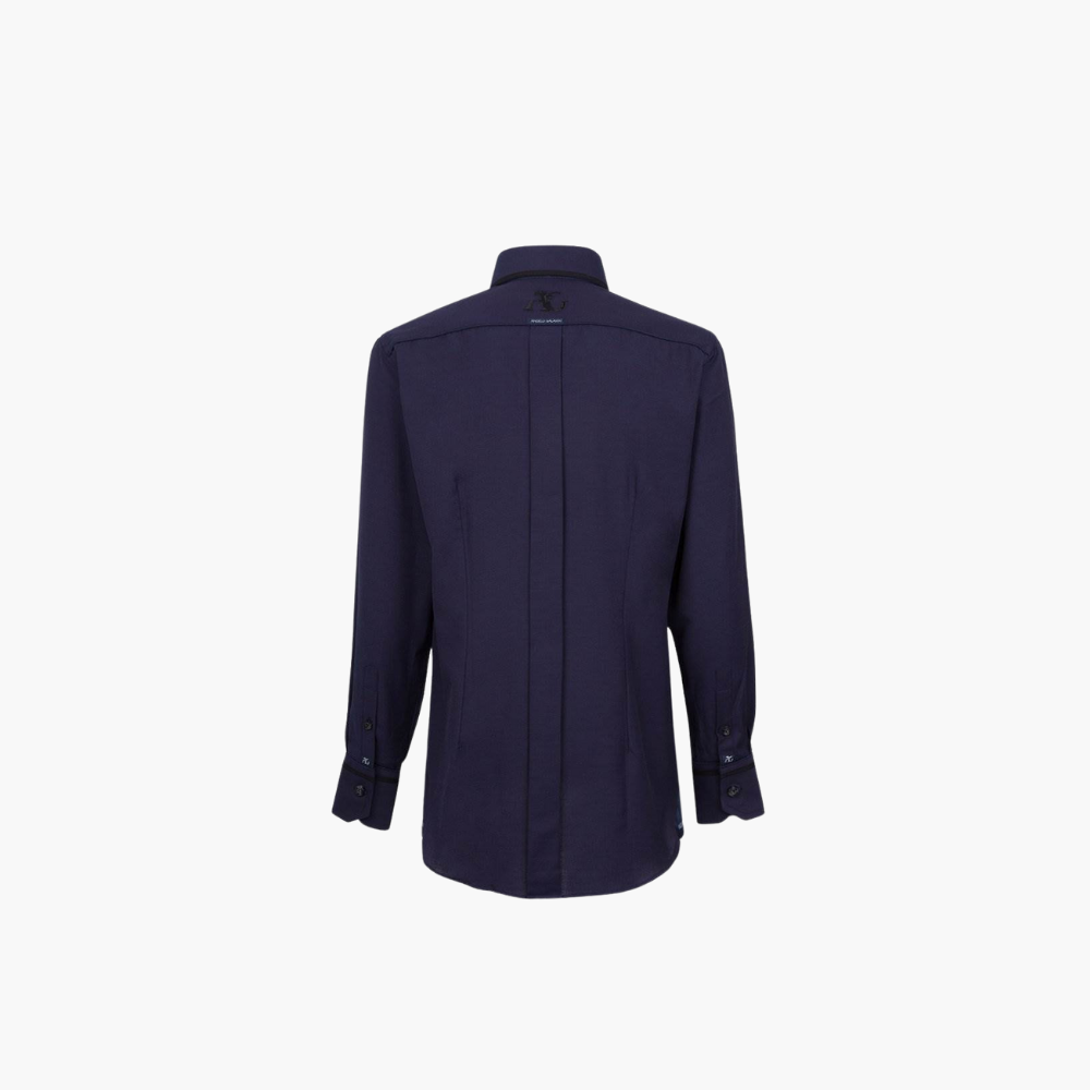 Blue Mason Shirt with Black Frisee