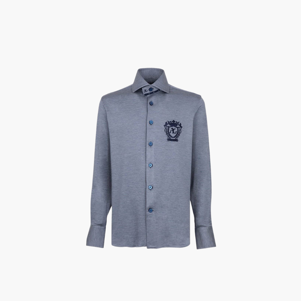 Grey Jersey Melange Mason Shirt