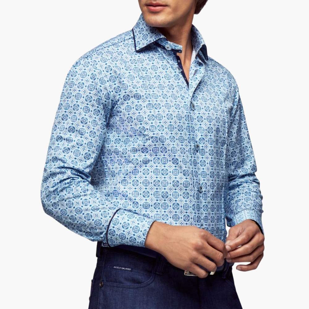 Royal Twill Italia Shirt with Piping Details