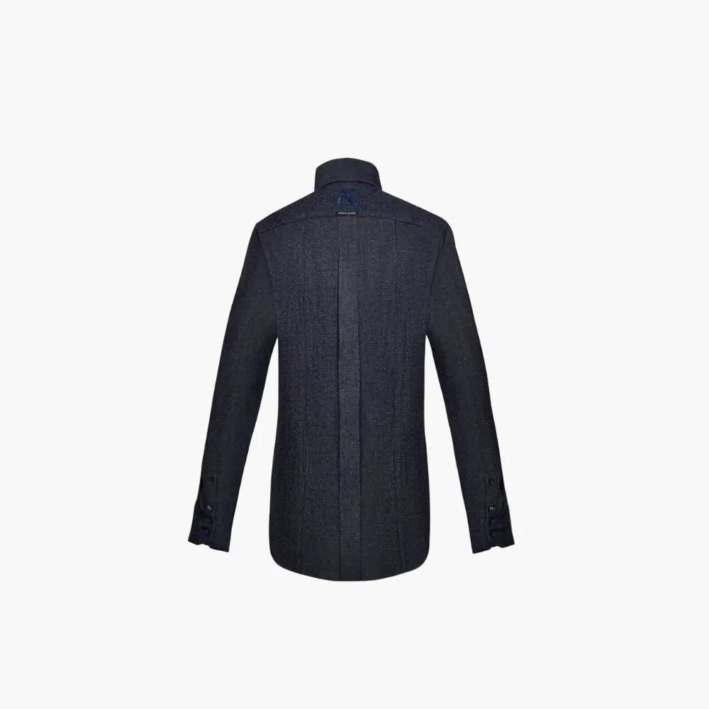 Denim Polka Dot Corleone Shirt - Angelo Galasso - Luxury Italian Menswear London