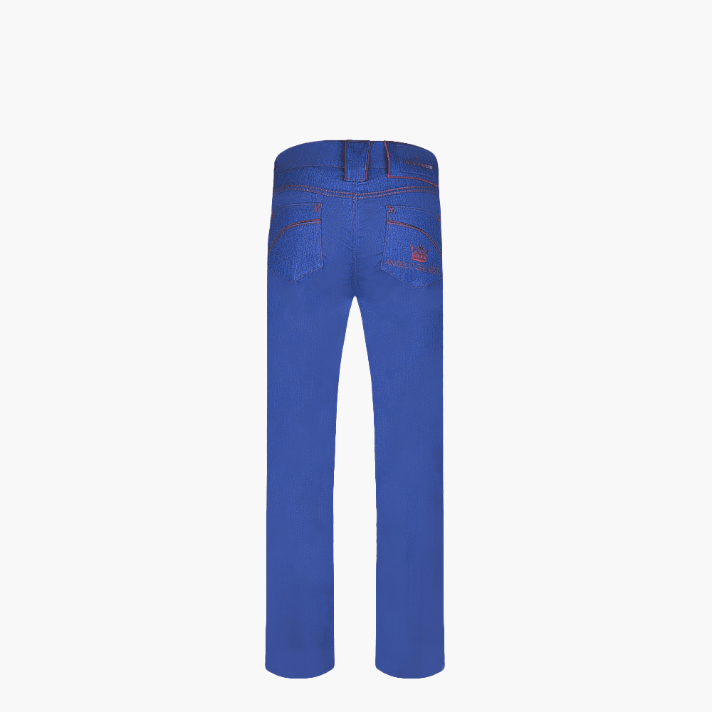 Blue & Red Crown Jeans - Angelo Galasso - Luxury Italian Menswear London