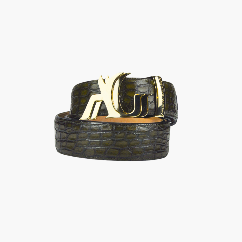 Green Crocodile Belt with AG Buckle